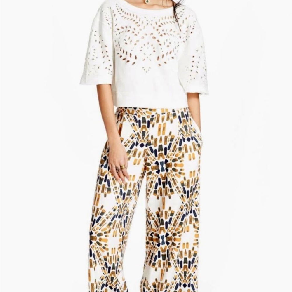 Free People Over Under Linen Blend Wide Leg Pant